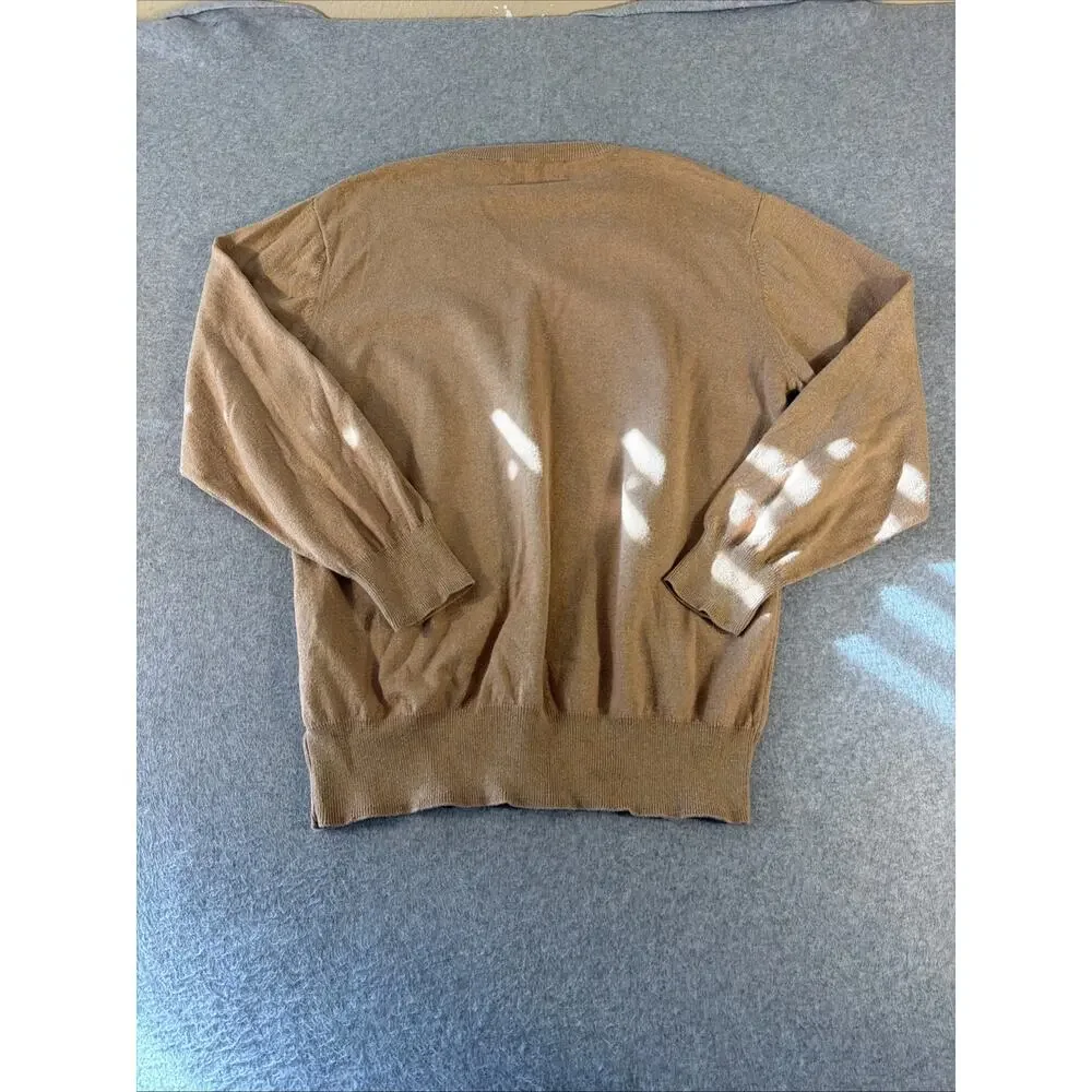 Orvis Camel Colored Sweater, Medium, Cashmere And Cotton